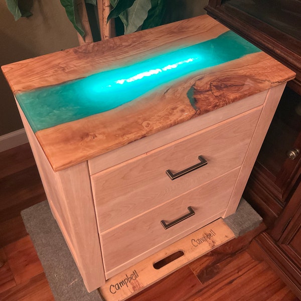 Concealment Night Stand / End Table with Built-in Accent Light