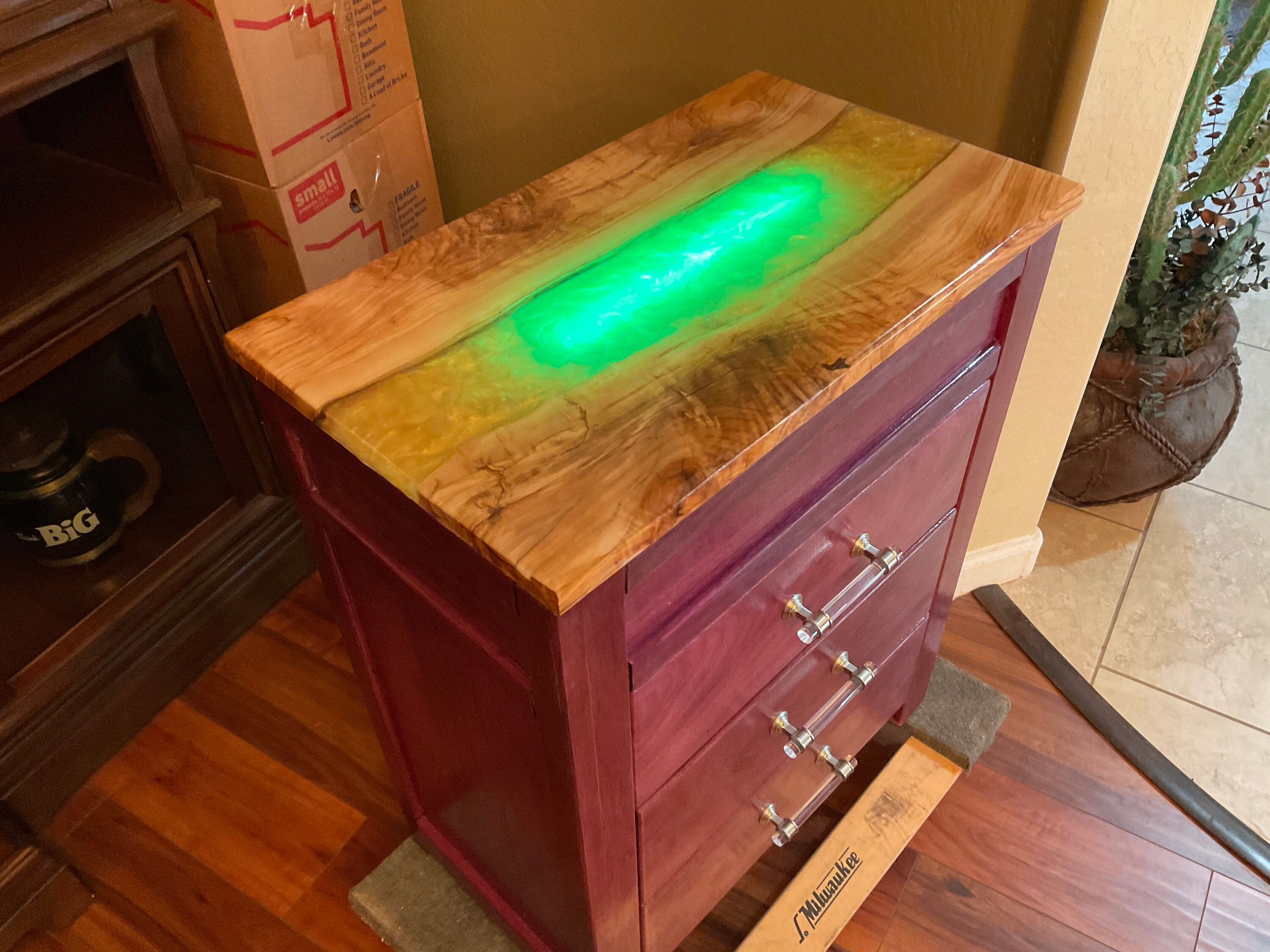 Concealment Night Stand / End Table With Builtin Accent Light Etsy