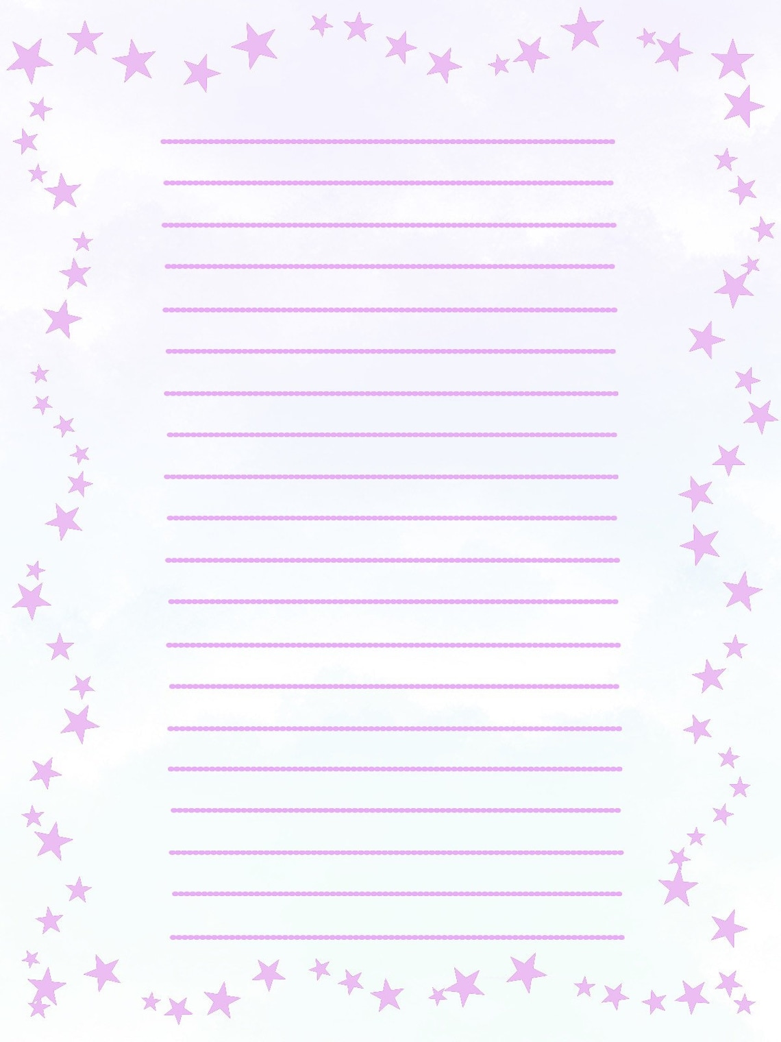 Printable Stationery *dancing Stars* - Etsy