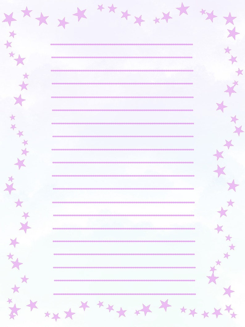 Printable Stationery *dancing Stars* - Etsy