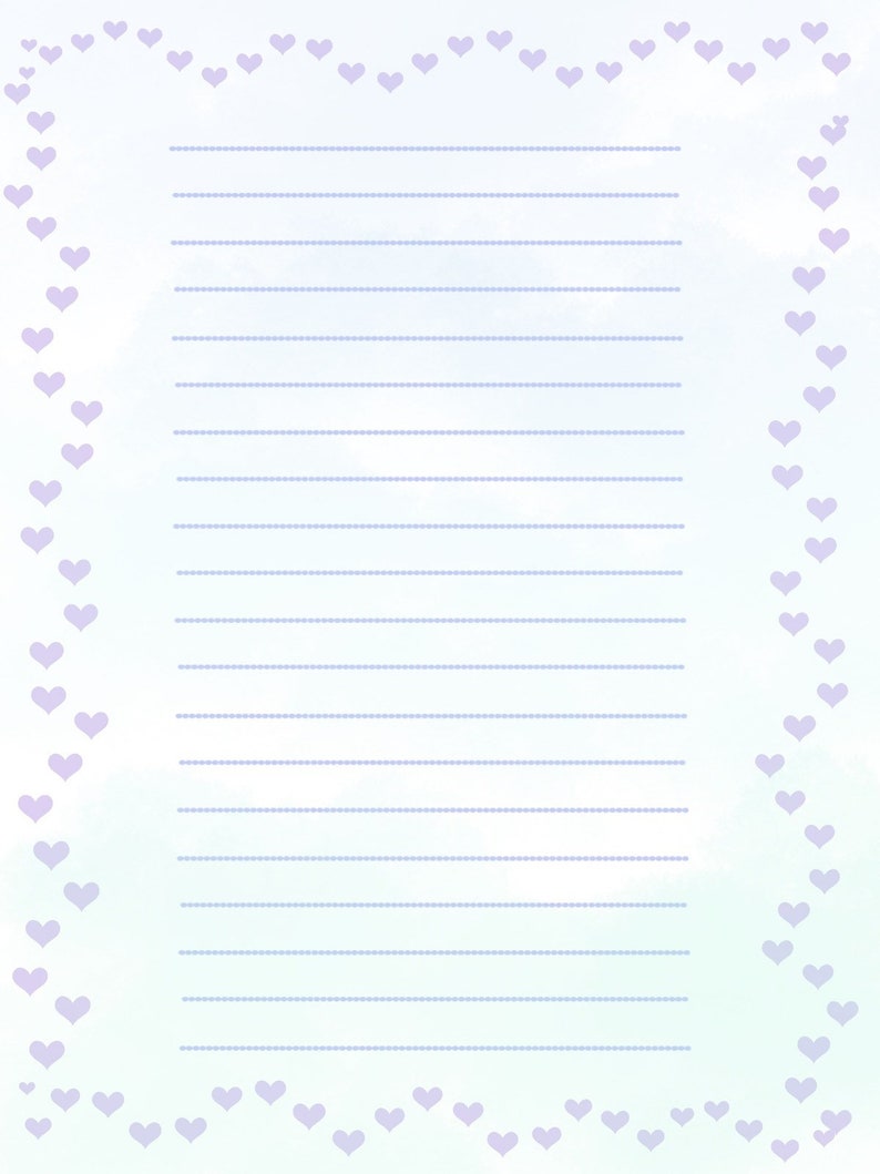 Printable Stationery *dancing Hearts* - Etsy