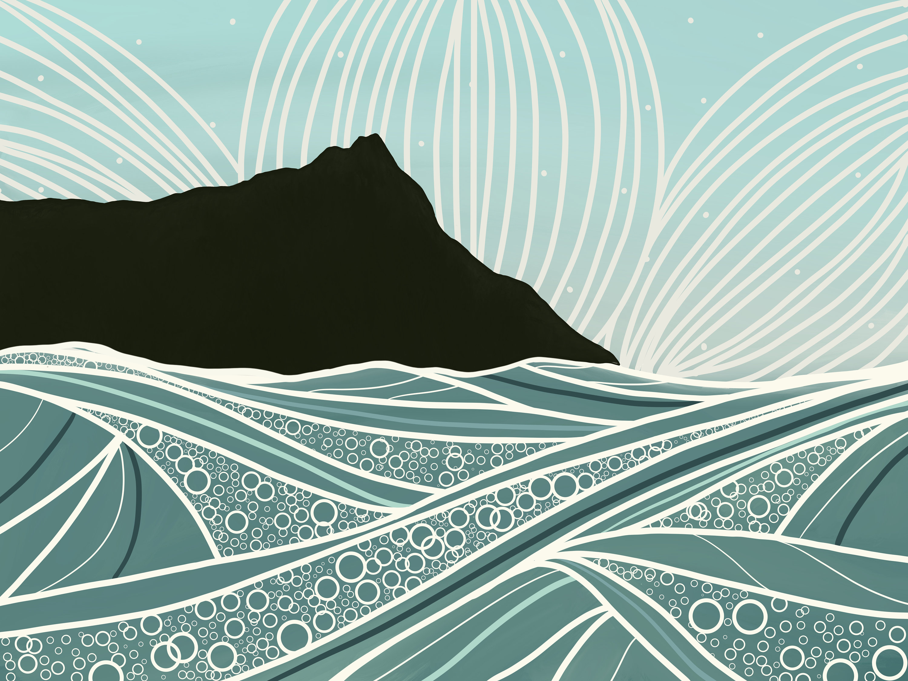 Diamond Head Waikiki Oahu Hawaii Art Print Tropical Etsy Singapore