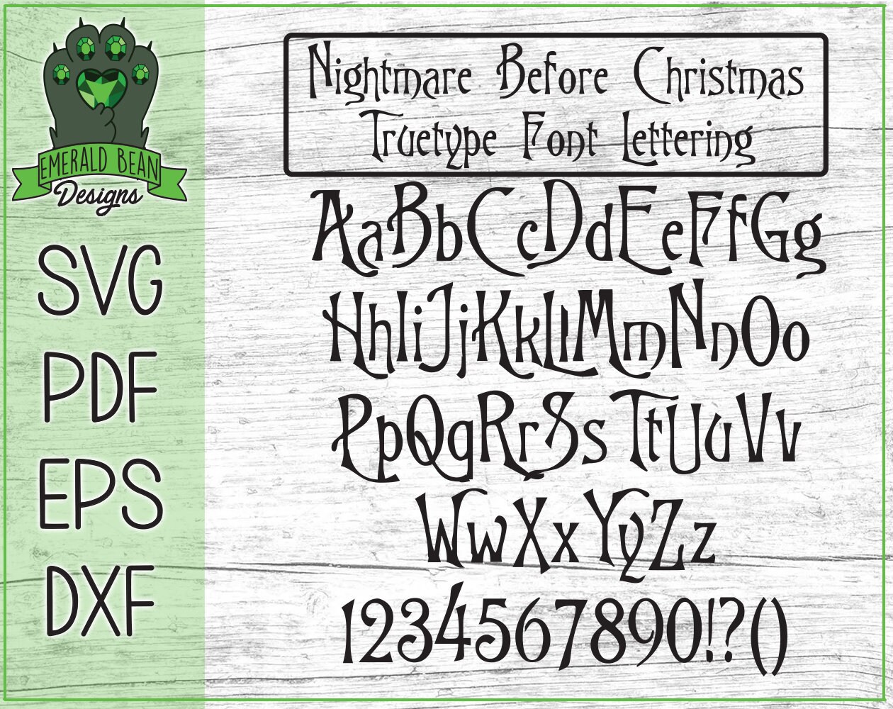 Nightmare Before Christmas FONT SVG Pdf Eps Dxf files for  Etsy