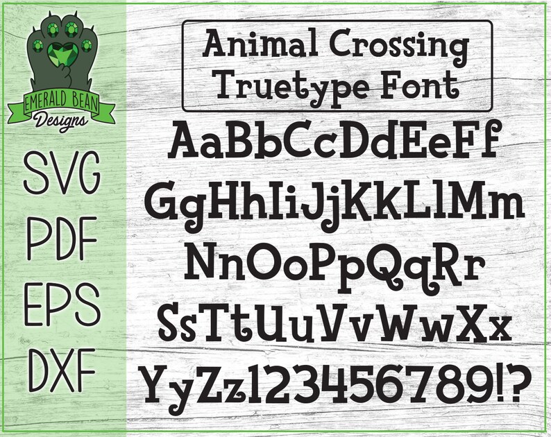 Download Animal Crossing FONT SVG Pdf Eps Dxf files for Cricket | Etsy