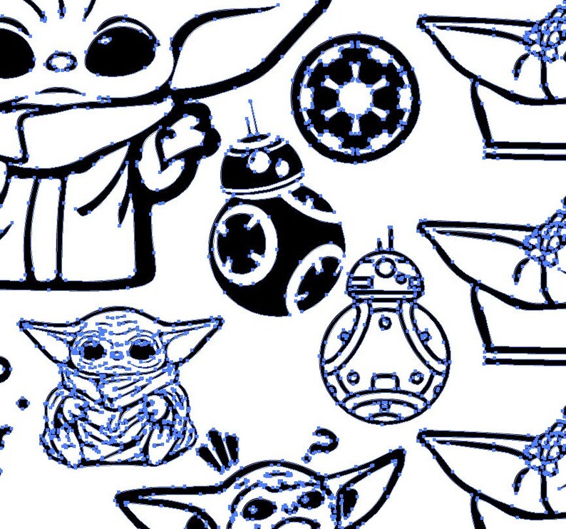 Download Baby Yoda Clipart Pdf Eps Dxf files for Cricket Silhouette | Etsy