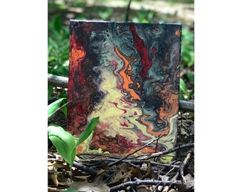 11" x 14" Abstract painting, fluid art, acrylic pouring, modern art, original piece, wall art, wall decor