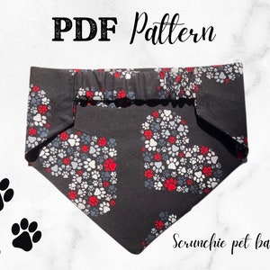 Hunde Bandana elastisch Scrunchie PDF Muster/Tutorial - Instant Download - DIY Hundebandana - Wendehundebandana Muster - 5 Größen
