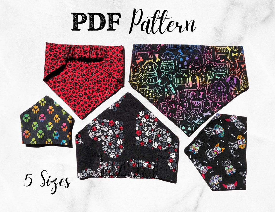 Dog Bandana Elastic Scrunchie PDF Pattern/tutorial Instant - Etsy