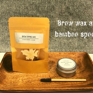 Eco Friendly Eyebrow Taming Wax With Compostable Bamboo Spoolie Makeup Applicator - Zero Waste Makeup Gift For Her