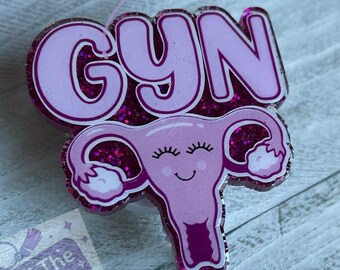 OB Gyn Labor & Delivery Ultrasound Uterus Badge Reel