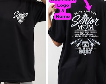 Custom Senior Night Swim Mom/Swim Dad T-Shirt