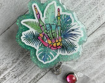 Skeleton Peace Sign Badge Reel~Radiology~X-ray~Rad Tech