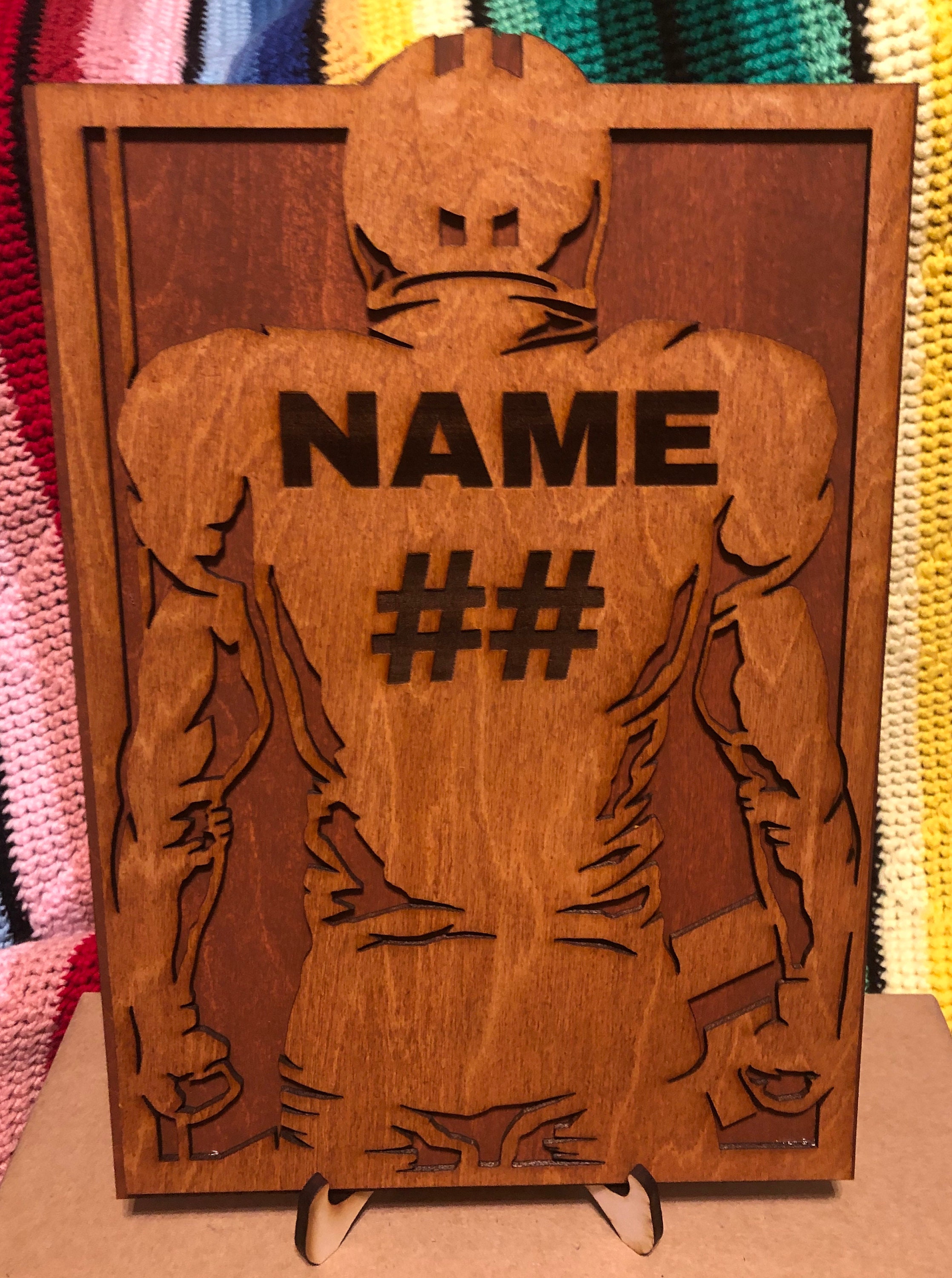 Custom Football Plaque With Stand, Football Gift Etsy