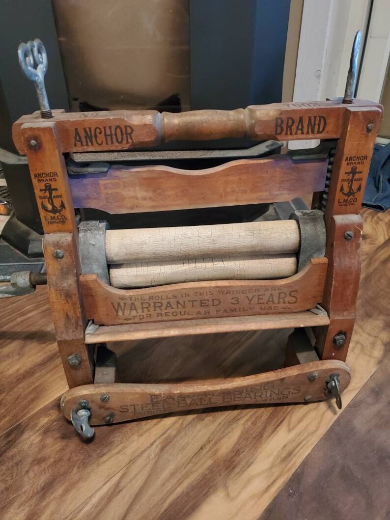 Antique Wooden Laundry Wringer Etsy
