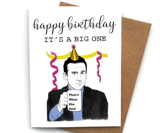 Carte de voeux Le Bureau Michael Scott Joyeux anniversaire C’est un grand! C’est ce qu’elle a dit carte d’anniversaire