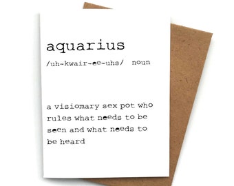 Aquarius Birthday Card | Etsy