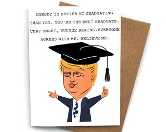 Grußkarte Abschlusskarte, lustige College-Abschluss-Git, High-School-Abschlusskarte, lustige Trumpf-Abschlusskarte