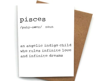 Greeting Card Pisces Birthday Card- Astrology Birthday Card, Horoscope, Zodiac card,Pisces Birthday Gift, The Best Astrology Birthday Card