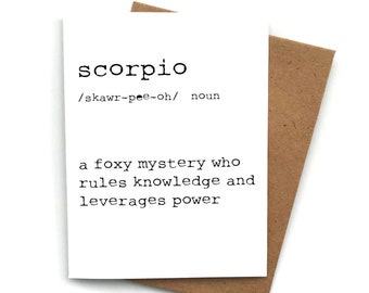 Greeting Card Scorpio Birthday Card- Astrology Birthday Card, Horoscope, Zodiac card, Scorpio Birthday Gift, The Best Astrology Card