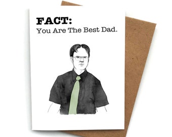 Grußkarte „The Office Fact: You Are The Best Dad“, Vatertagsgeschenk, Vatergeschenke, Vatertagskarte, Grußkarte Dwight Office