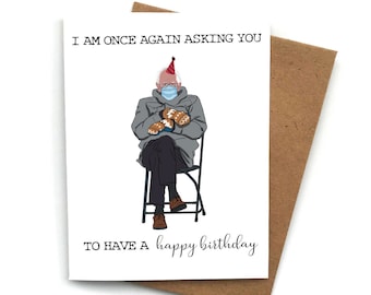 Funny Bernie Sanders Birthday Card: Inauguration Meme