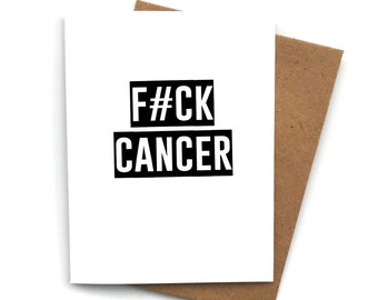 Funny F#CK Cancer Card: Handmade Get Well Gift