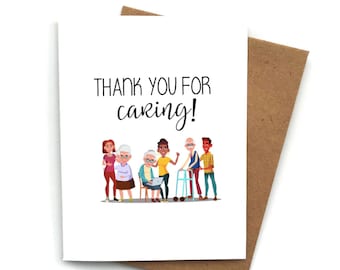 Thank You Caregiver Greeting Card: Appreciation Gift