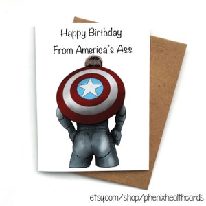 Glückwunschkarte Captain America Geburtstagskarte, Captain America Happy Birthday Karte, Happy Birthday From America es Asss Love Card For Her