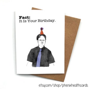 Carte de vœux Drôle de carte de joyeux anniversaire, la carte d’anniversaire de bureau, fait c’est votre anniversaire, carte d’anniversaire de Dwight, carte d’anniversaire de TvLine
