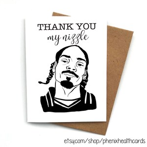 Wenskaart, Dank u gift, is niets aan een G, dank u mijn nizzle, dank u kaart, grappige wenskaart
