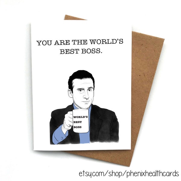 Greeting Card The Office Michael Scott You are the World's Best Boss, Friend, Sister, Brother, Nurse, Doctor, Customize!