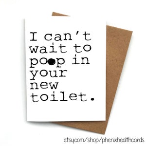 Wenskaart Nieuw Huis, Housewarming Gift voor Beste Vriend, Homeowner Gift, Housewarming Gifts, New Home Gift, Poep in Uw Nieuwe Toilet