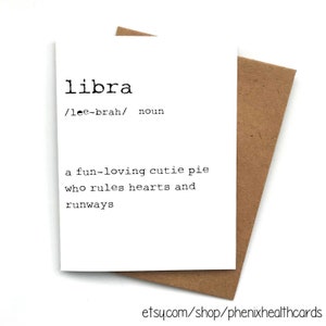 Greeting Card Libra Birthday Card- Astrology Birthday Card, Horoscope, Zodiac Card, Libra Birthday Gift, The Best Astrology Card