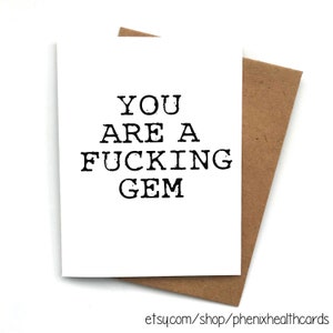 Wenskaart Je bent een juweeltje, word snel beter, krijg goed cadeau, kanker cadeau, verjaardagskaart voor haar, humor word snel beter ik hou van je kaart