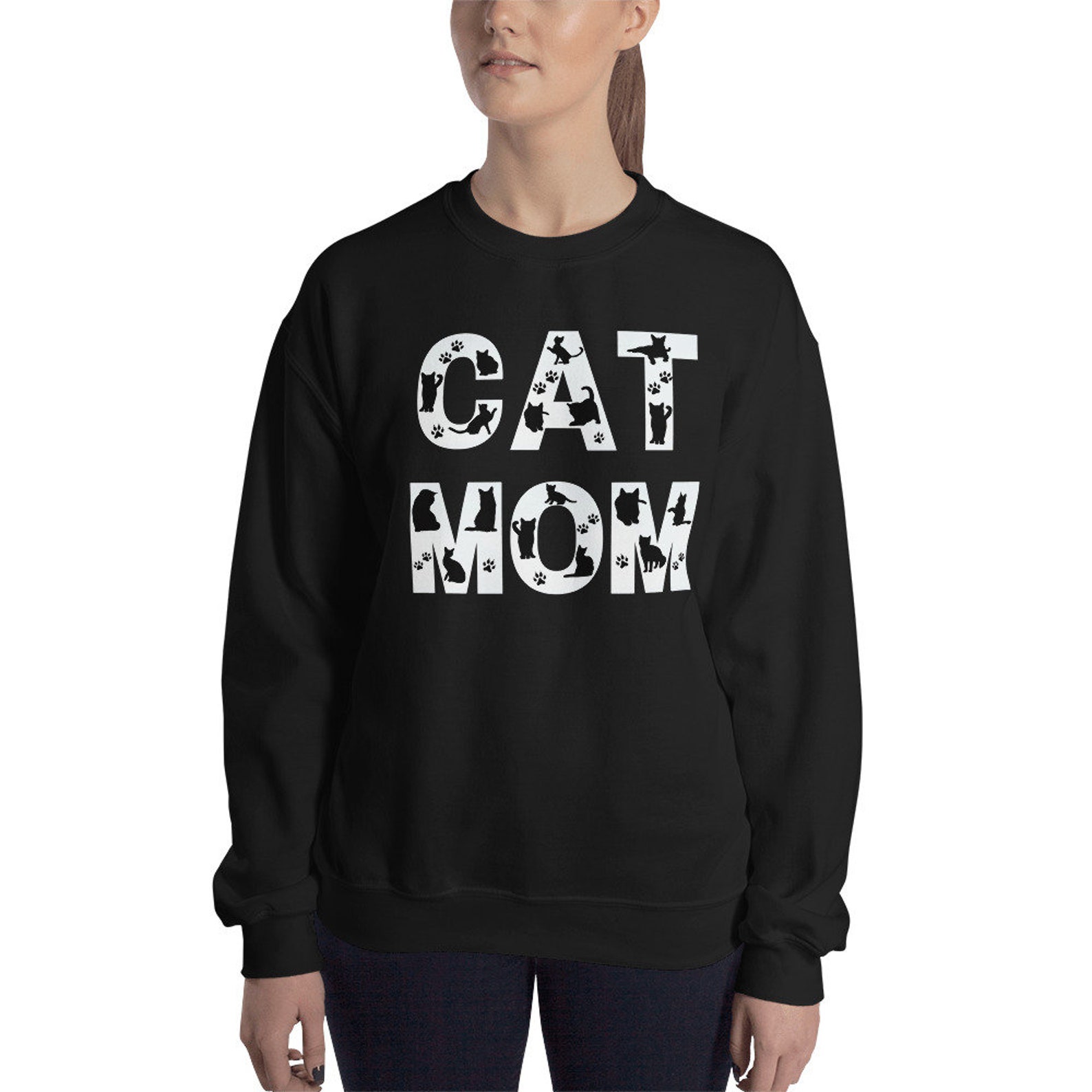 Cat Mom Sweatshirt Cat Mama Sweatshirt Cat Mom Gift Cat Mom Etsy