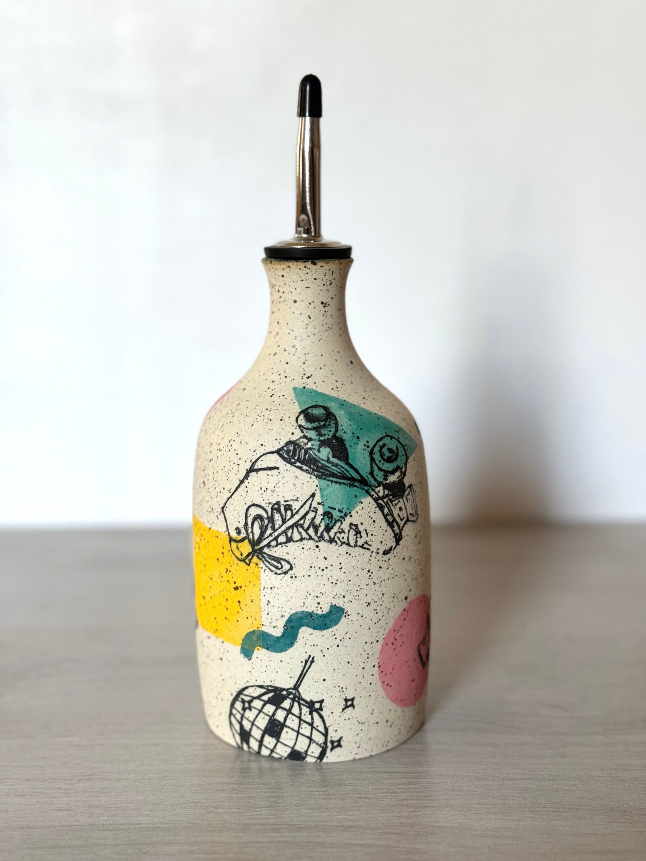 80s/90s Disco Rollerblade Oil Bottle 15oz Ceramic Bottle Etsy