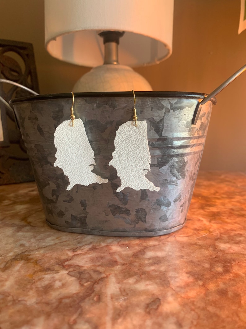 USA Shaped Faux Leather Earrings