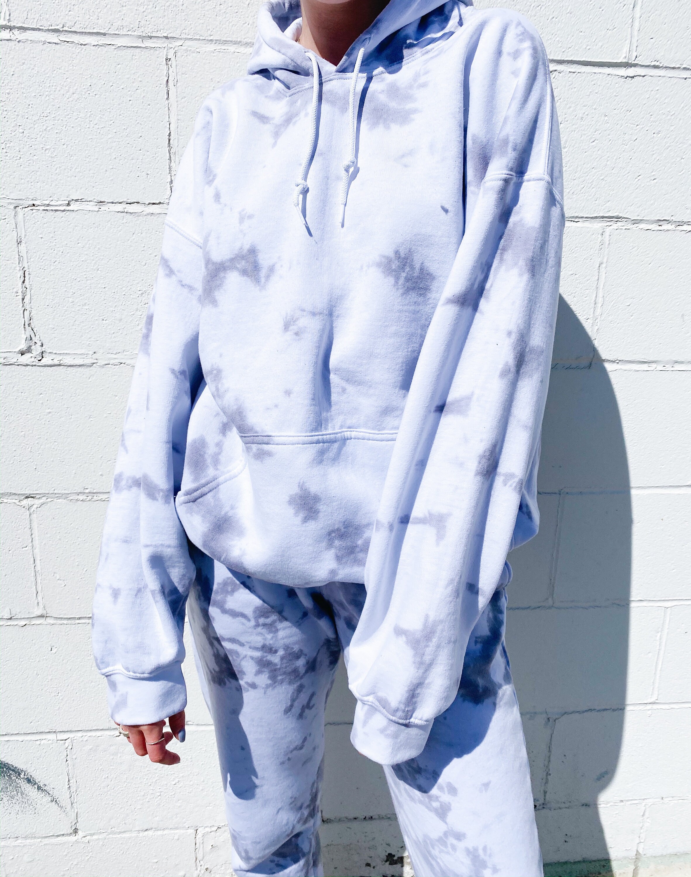 Grey tie dye hoodie Clearance