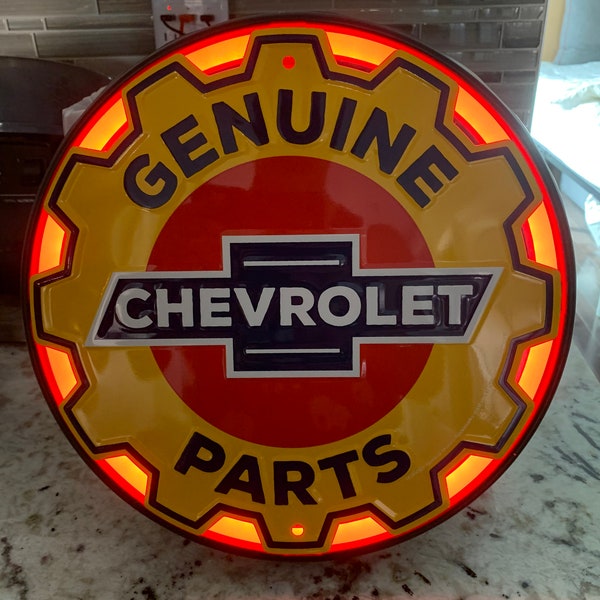 Chevy Gear  Chevrolet, Camaro, GMC, Corvette,  Muscle Car, Hot Rod, Neon rope LED sign Wall Sign, garage, Mancave, Workshop, Christmas, Gift