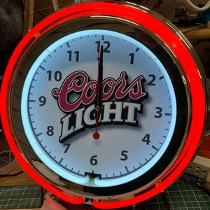 Coors Light 15 Double Neon Clock Made Custom With Your Own - Etsy