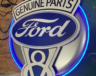 Ford V8 Neon Seil LED Wandschild, Texaco, Öl und Gas, Mopar, Ford, Muscle Car, Hot Rod, Garage, Mancave, Werkstatt, Vatertag, Geschenk