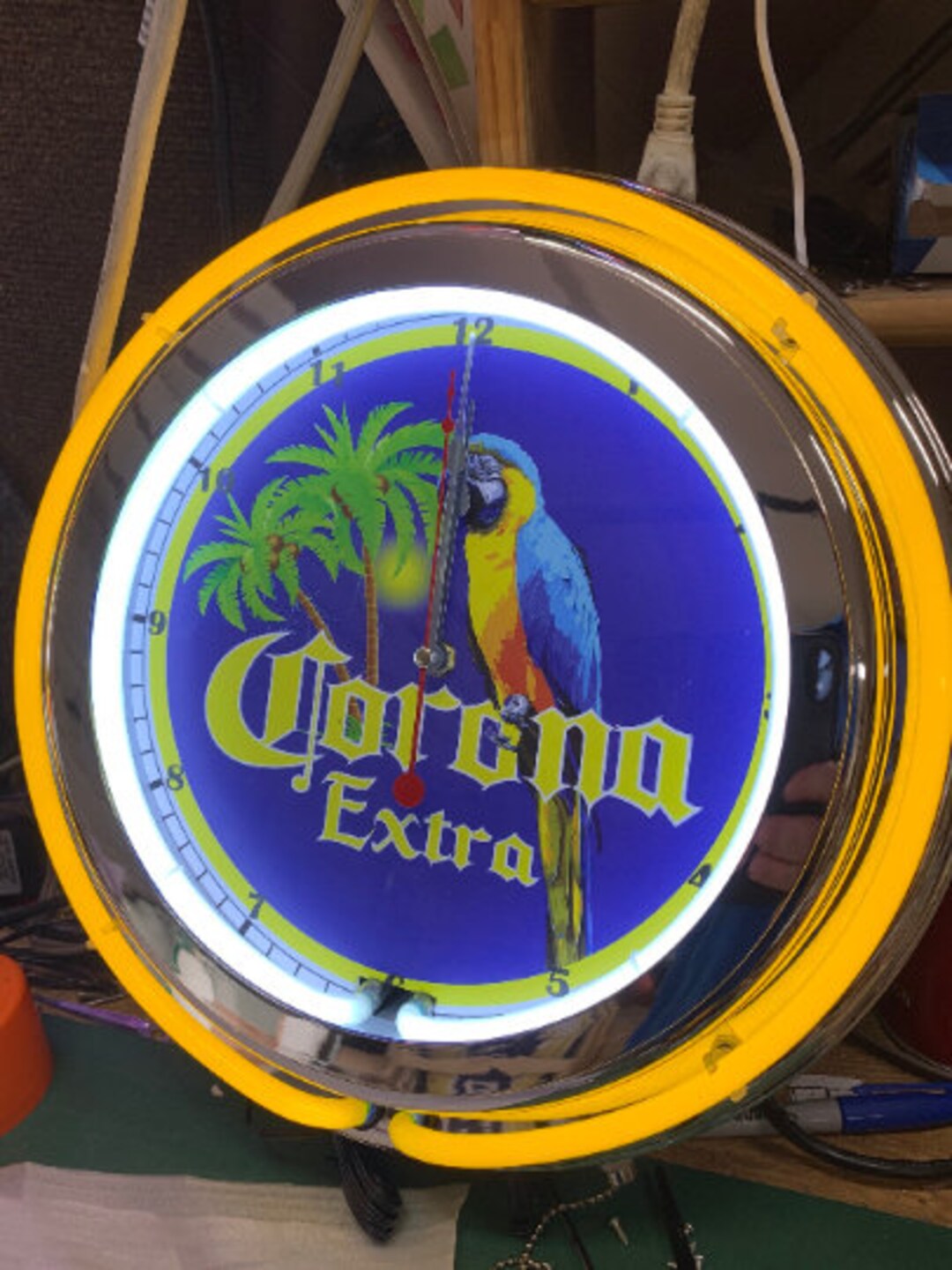 Corona 15 Double Neon Clock Made Custom With Your Own Name Etsy