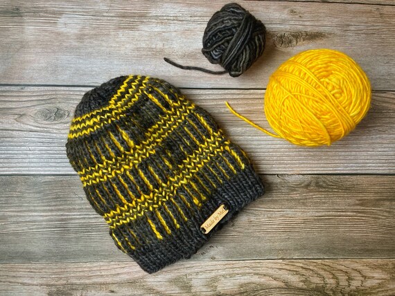 Brioche Knitting Two Color Beanie KNITTING PATTERN Aqueduct Beanie