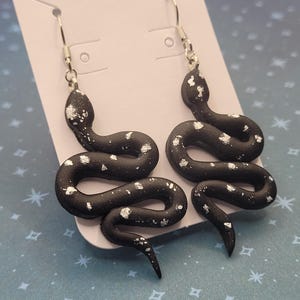 Polymer Clay Snake Earrings, Handmade Snake Earrings, Reputation Earrings