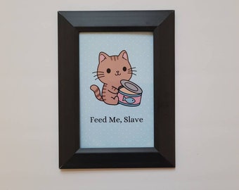 Funny Cat Art Print, Funny Cat Wall Art