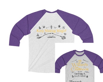 The Wizard's Craftbook Unisex Tri-Blend 3/4 Raglan Tee