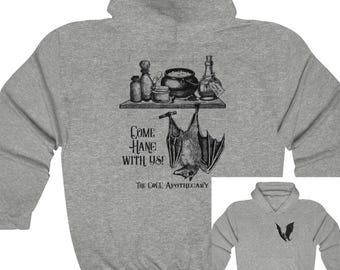 Vintage Halloween Bat Hoodie- Spooky Goth Sweatshirt : C&CC Apothecary come hang with us! Unisex Heavy Blend™ Hooded Sweatshirt