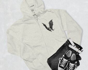 Bat Graphic Unisex Full Zip Hoodie: C&CC Apothecary