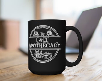 C & CC Apothecary Black Mug 15oz