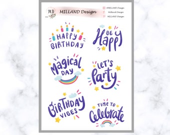 Happy Birthday celebration decorative sticker for planner | Party Sticker | Celebrate Sticker | Happy Birthday sticker